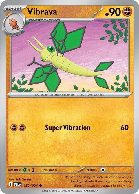 Vibrava #052/094 Reverse Holofoil Pokémon card from Phantasmal Flames