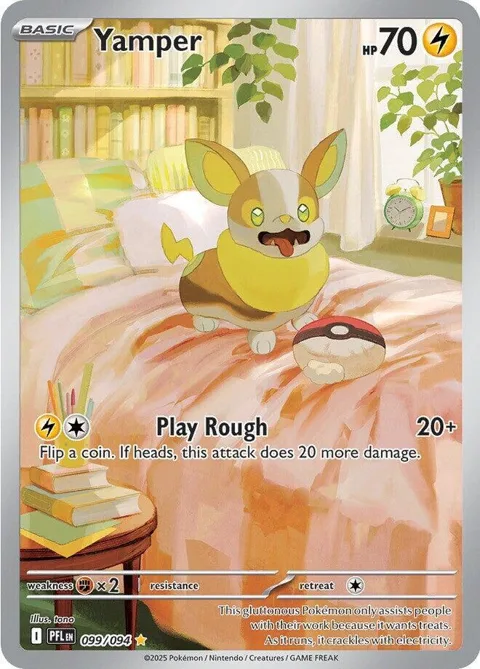 Yamper #099/094 Holofoil Pokémon card from Phantasmal Flames