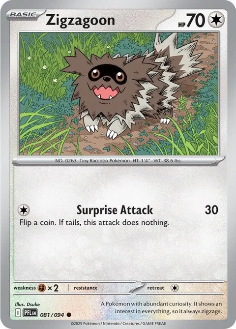 Zigzagoon #081/094 Pokémon card from Phantasmal Flames