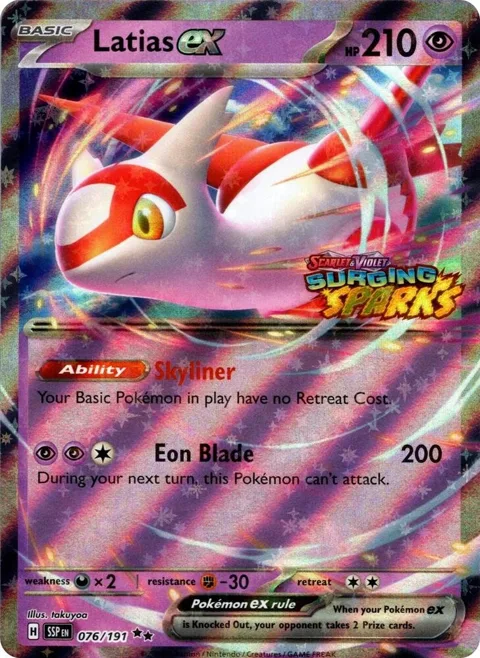 Latias ex Surging Sparks #076/191 Holofoil Pokémon card from Miscellaneous Cards & Products