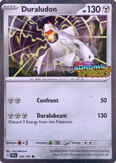 Duraludon Surging Sparks #129/191 Holofoil Pokémon card from Miscellaneous Cards & Products