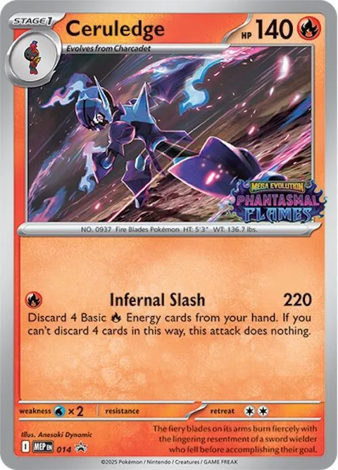 Ceruledge #014 Holofoil Pokémon card from Mega Evolution Promo
