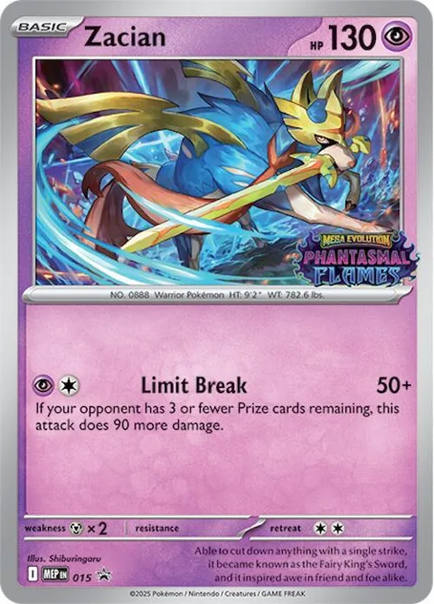 Zacian #015 Holofoil Pokémon card from Mega Evolution Promo
