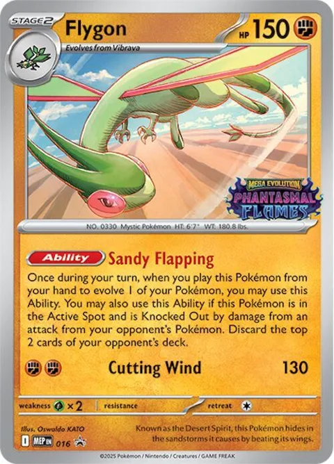 Flygon #016 Holofoil Pokémon card from Mega Evolution Promo