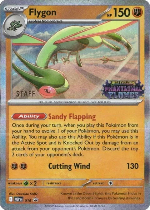 Flygon - 016 [Staff] #016 Holofoil Pokémon card from Mega Evolution Promo