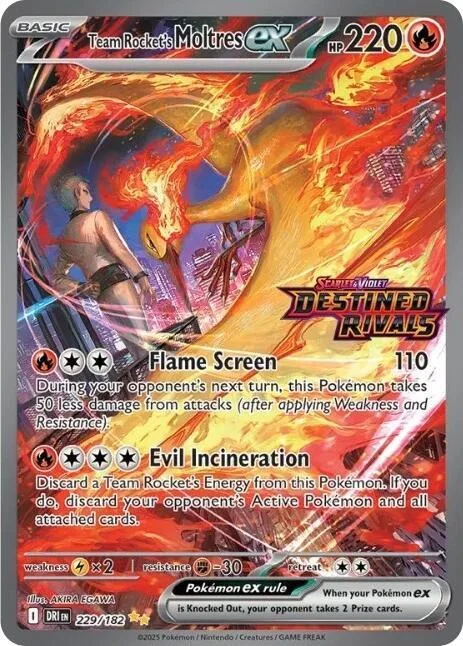 Team Rocket's Moltres ex - 229/182 Destined Rivals Stamp #229/182 Holofoil Pokémon card from Miscellaneous Cards & Products