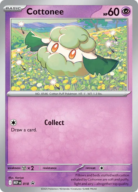 Cottonee Cosmos Holo #018 Holofoil Pokémon card from Mega Evolution Promo