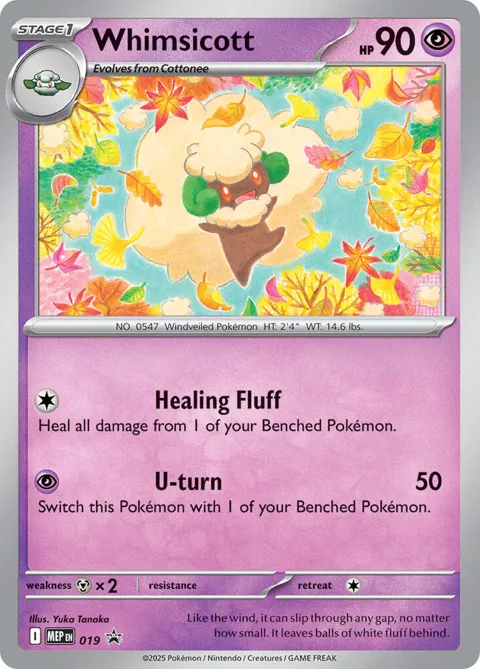 Whimsicott Cosmos Holo #019 Holofoil Pokémon card from Mega Evolution Promo
