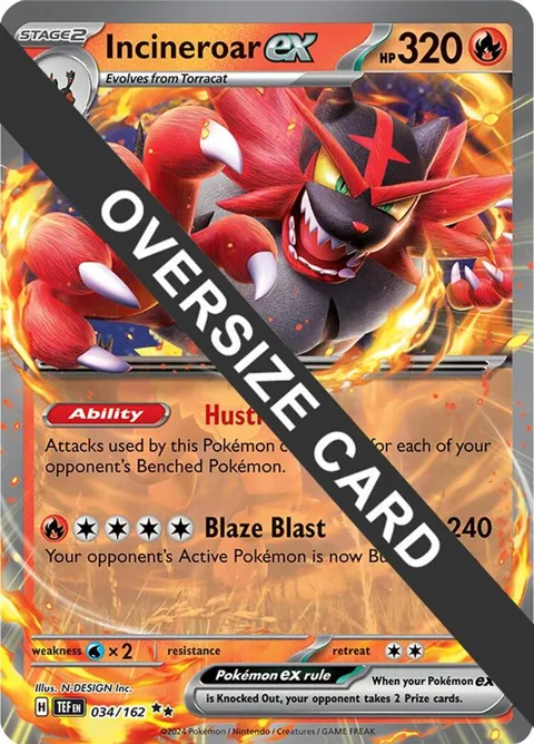 Incineroar ex #034/162 Holofoil Pokémon card from Jumbo Cards