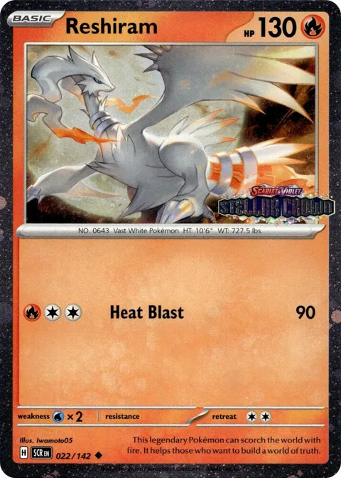 Reshiram Stellar Crown Stamped #022/142 Holofoil Pokémon card from Miscellaneous Cards & Products