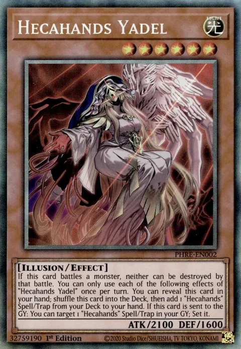 Hecahands Yadel Collector's Rare PHRE-EN002 Yu-Gi-Oh card from Phantom Revenge