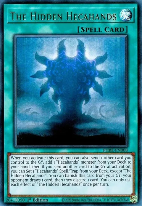 The Hidden Hecahands PHRE-EN008 Yu-Gi-Oh card from Phantom Revenge
