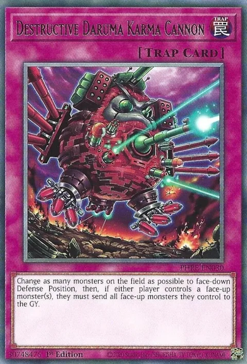 Destructive Daruma Karma Cannon PHRE-EN030 Yu-Gi-Oh card from Phantom Revenge