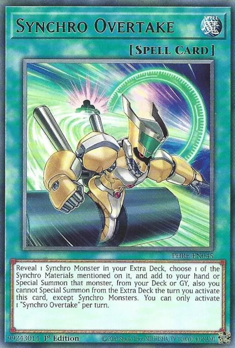 Synchro Overtake PHRE-EN045 Yu-Gi-Oh card from Phantom Revenge