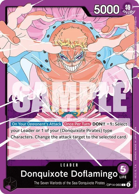 Donquixote Doflamingo OP14-060 One Piece card from The Azure Sea's Seven
