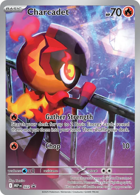 Charcadet #022 Holofoil Pokémon card from Mega Evolution Promo