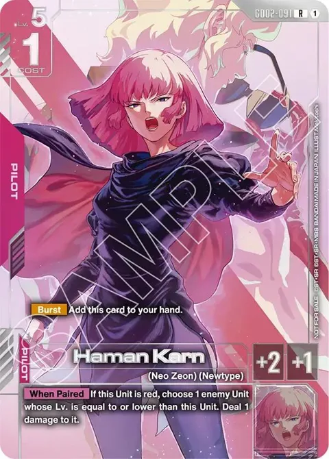 Haman Karn Newtype Challenge 2025 Mission 3 GD02-091 Gundam card from Gundam Promotional Cards