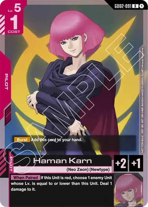 Haman Karn GD02-091 Promo Gundam card from Gundam Promotional Cards