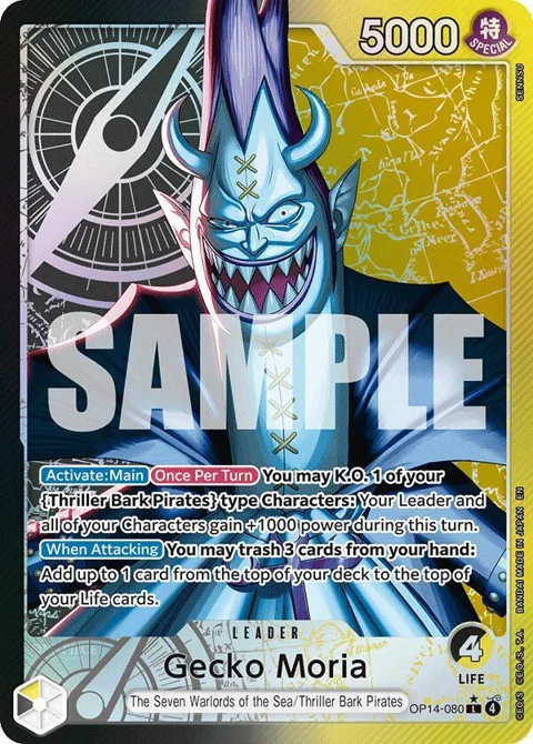Gecko Moria Alt Art OP14-080 One Piece card from The Azure Sea's Seven