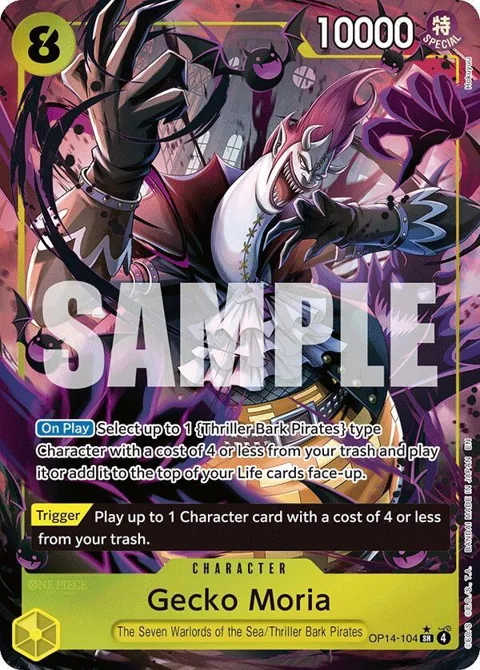 Gecko Moria Alt Art OP14-104 One Piece card from The Azure Sea's Seven