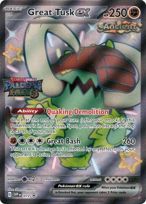 Great Tusk ex - 072 Paldean Fates Stamped #072 Holofoil Pokémon card from Miscellaneous Cards & Products