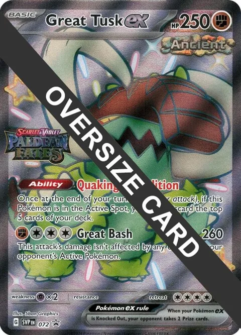 Great Tusk ex - 072 Paldean Fates Stamped #072 Holofoil Pokémon card from Jumbo Cards