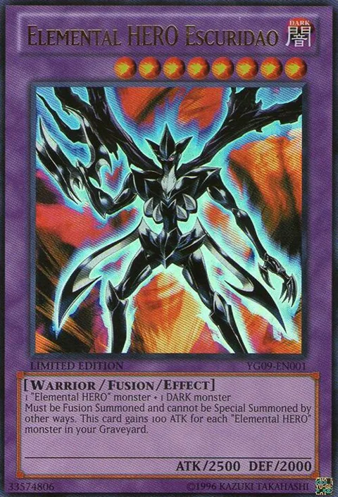 Elemental HERO Escuridao YG09-EN001 Yu-Gi-Oh card from Yu-Gi-Oh! GX Manga Promotional Cards