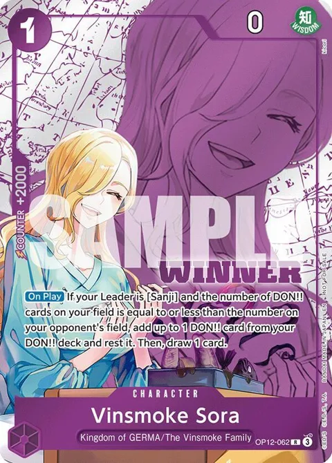 Vinsmoke Sora Winner Pack 2026 Vol. 1 OP12-062 One Piece card from One Piece Promotion Cards