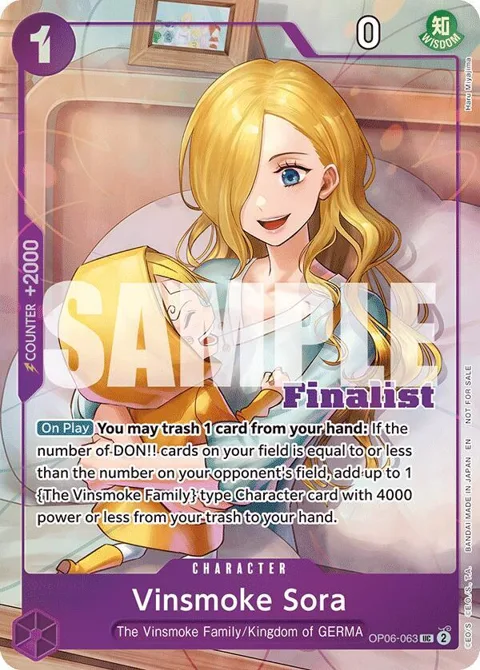 Vinsmoke Sora CS 25-26 Finalist Card Set 2 OP06-063 One Piece card from One Piece Promotion Cards