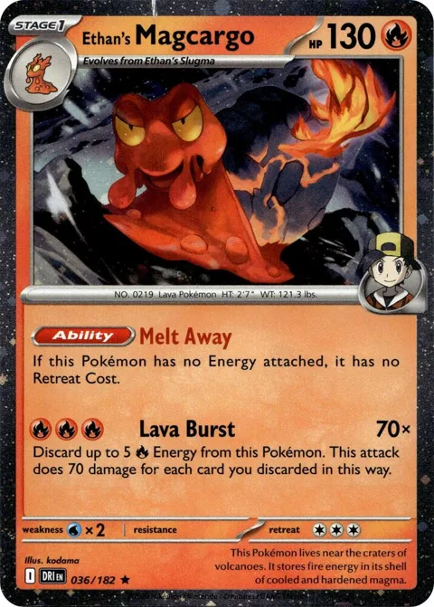 Ethan's Magcargo - 036/182 Cosmo Holo #036/182 Holofoil Pokémon card from Miscellaneous Cards & Products