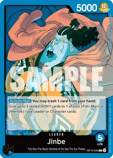 Jinbe OP14-040 One Piece card from The Azure Sea's Seven