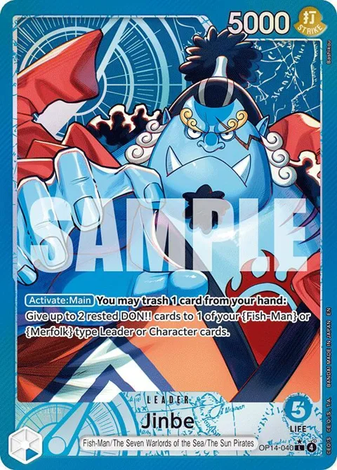 Jinbe Alt Art OP14-040 One Piece card from The Azure Sea's Seven