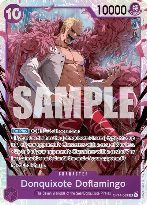 Donquixote Doflamingo OP14-069 One Piece card from The Azure Sea's Seven