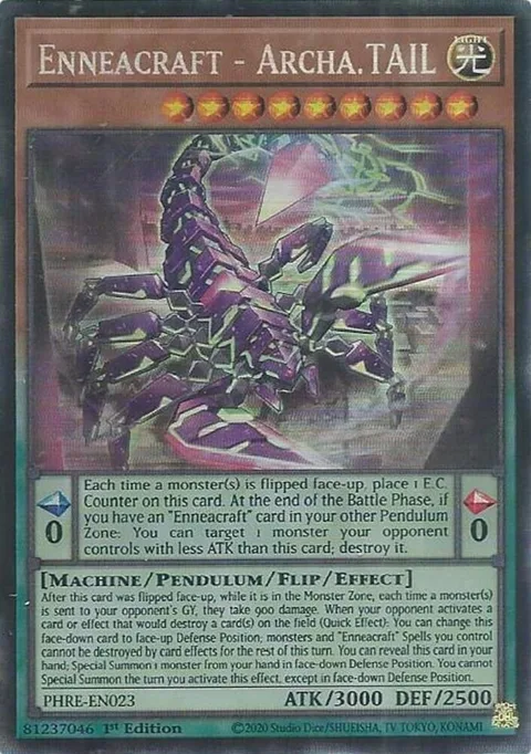 Enneacraft - Archa.TAIL Collector's Rare PHRE-EN023 Yu-Gi-Oh card from Phantom Revenge