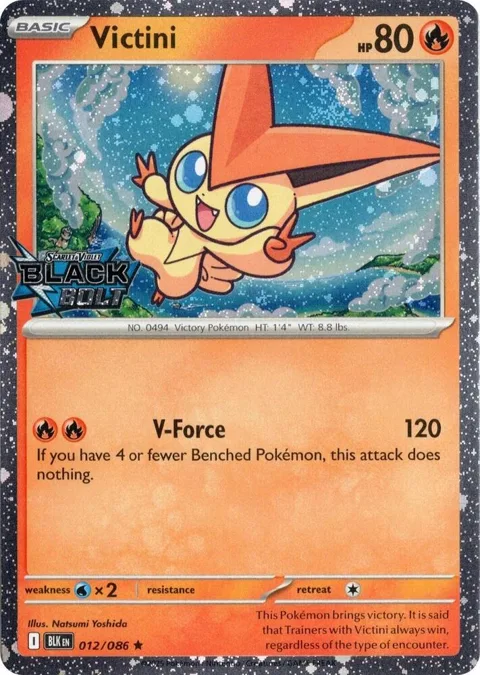 Victini Black Bolt Stamped #012/086 Holofoil Pokémon card from Miscellaneous Cards & Products