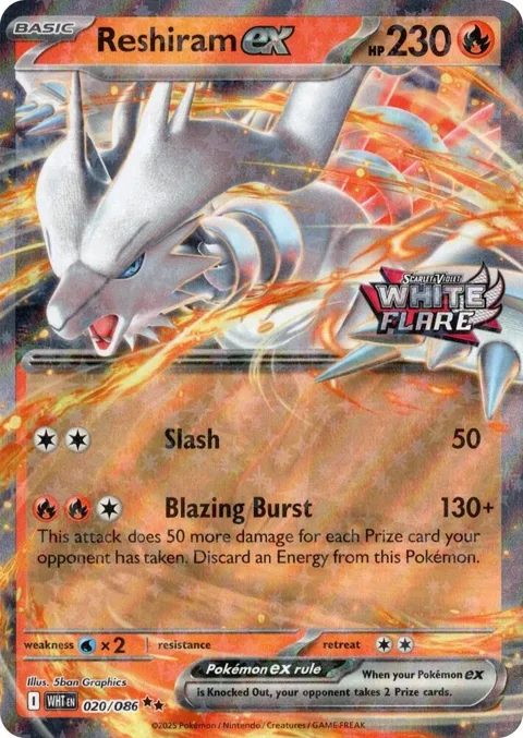 Reshiram ex White Flare Stamped #020/086 Holofoil Pokémon card from Miscellaneous Cards & Products