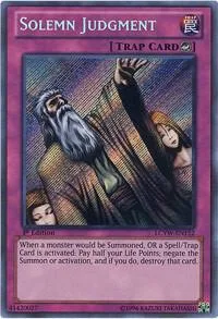 Solemn Judgment LCYW-EN152 Unlimited Yu-Gi-Oh card from Legendary Collection 3: Yugi's World