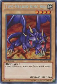Two-Headed King Rex LCYW-EN158 1st Edition Yu-Gi-Oh card from Legendary Collection 3: Yugi's World