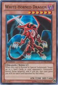 White-Horned Dragon LCYW-EN164 Yu-Gi-Oh card from Legendary Collection 3: Yugi's World