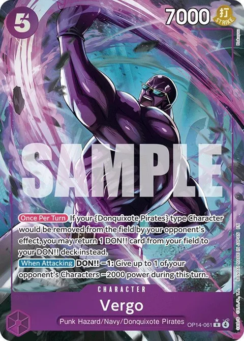 Vergo Alt Art OP14-061 One Piece card from The Azure Sea's Seven