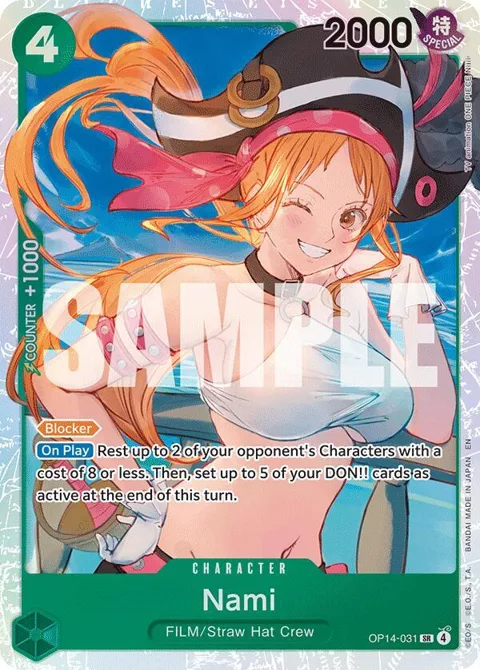 Nami OP14-031 One Piece card from The Azure Sea's Seven