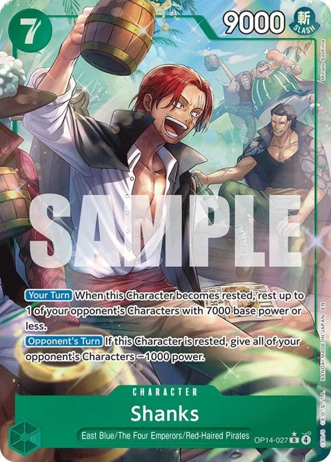 Shanks Alt Art OP14-027 One Piece card from The Azure Sea's Seven