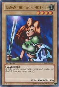 Kanan the Swordmistress LCYW-EN228 1st Edition Yu-Gi-Oh card from Legendary Collection 3: Yugi's World