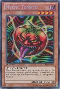 Mystic Tomato LCYW-EN239 Unlimited Yu-Gi-Oh card from Legendary Collection 3: Yugi's World
