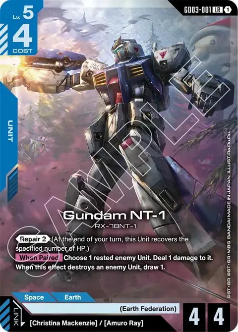Gundam NT-1 GD03-001 Gundam card from Steel Requiem
