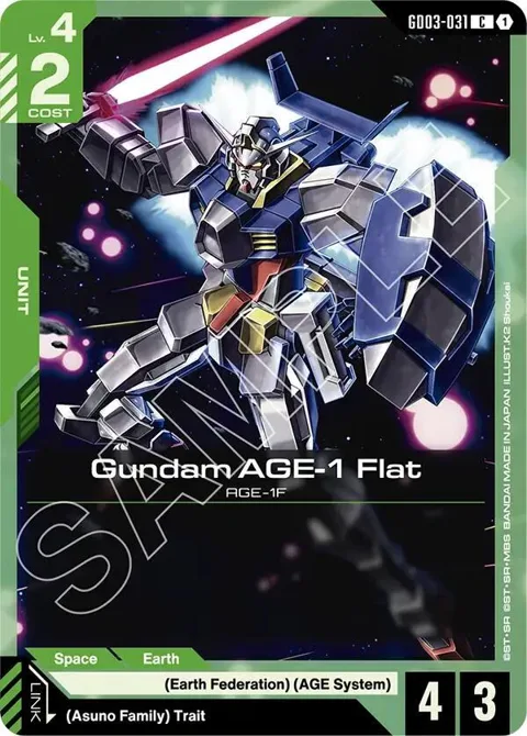 Gundam AGE-1 Flat GD03-031 Gundam card from Steel Requiem