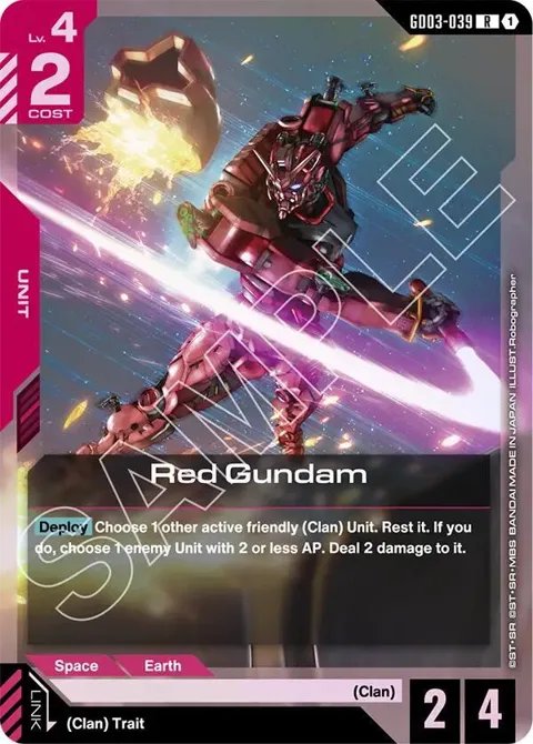Red Gundam GD03-039 Gundam card from Steel Requiem