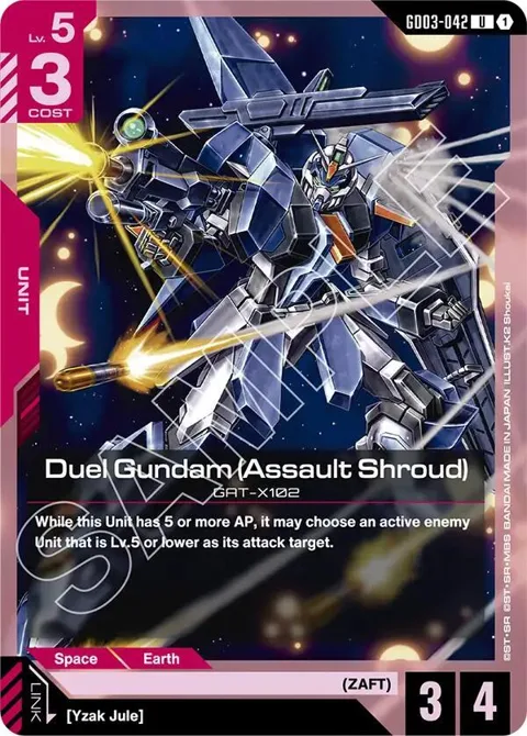 Duel Gundam Assault Shroud GD03-042 Gundam card from Steel Requiem