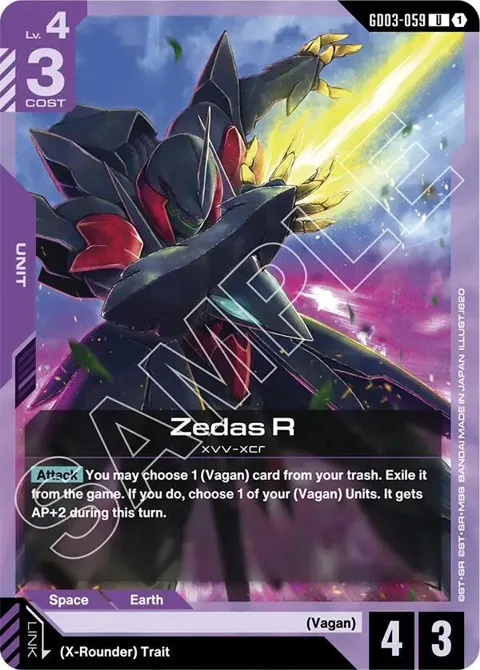 Zedas R GD03-059 Gundam card from Steel Requiem