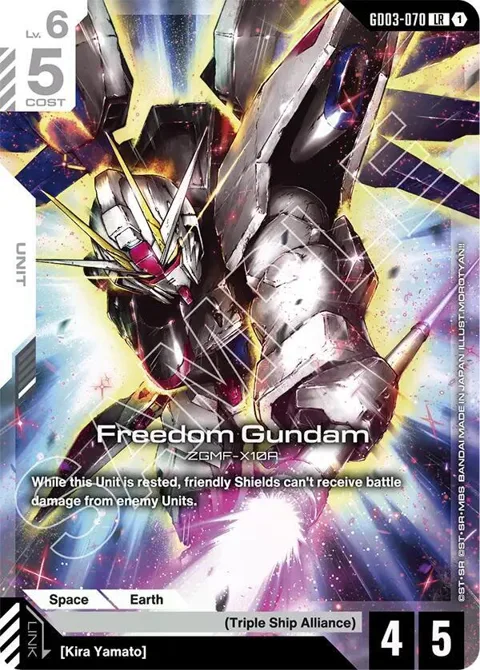 Freedom Gundam GD03-070 Gundam card from Steel Requiem